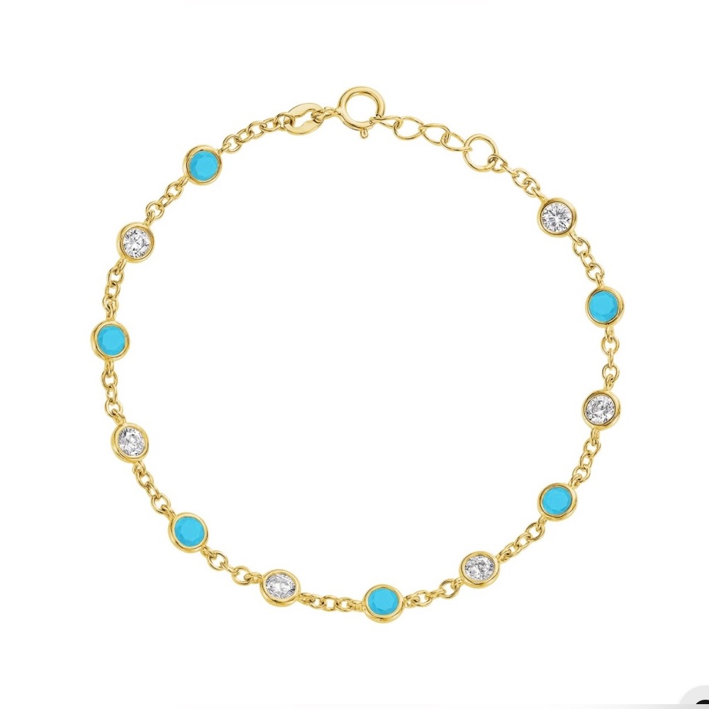 Giani Bernini Cubic Zirconia Sterling Silver Turquoise Link Bracelet